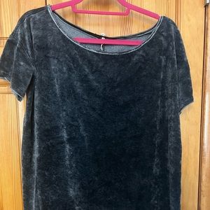 Free People Velvet Gray Top